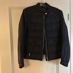 Prada Navy Puffer Jacket with Silver Accents